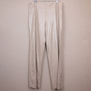 Long Tall Sally beige shimmer linen blend trouser pants NWT-14
